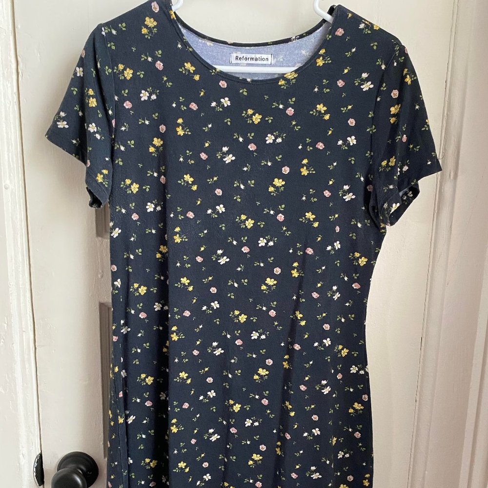 Reformation Inga Dress Blue Floral